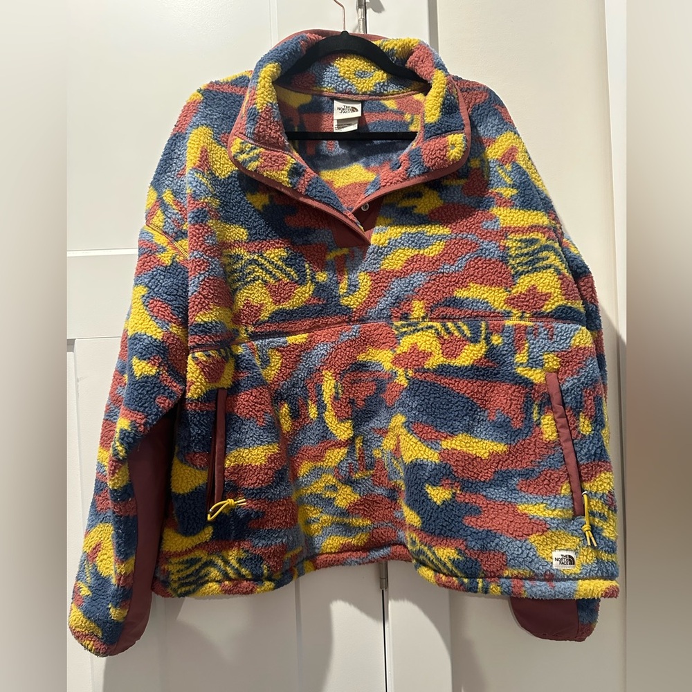 The North Face Women's Fleece Jacket - Mauve, Blue, Yellow